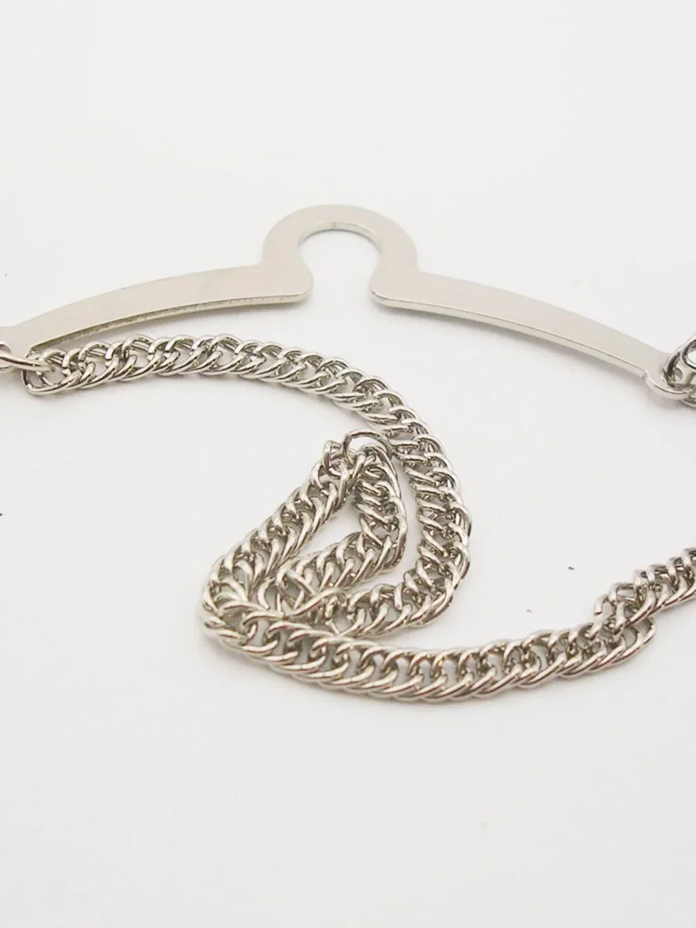 Tie Chain over button style silver tone vintage Necktie Accessory Formal Wear